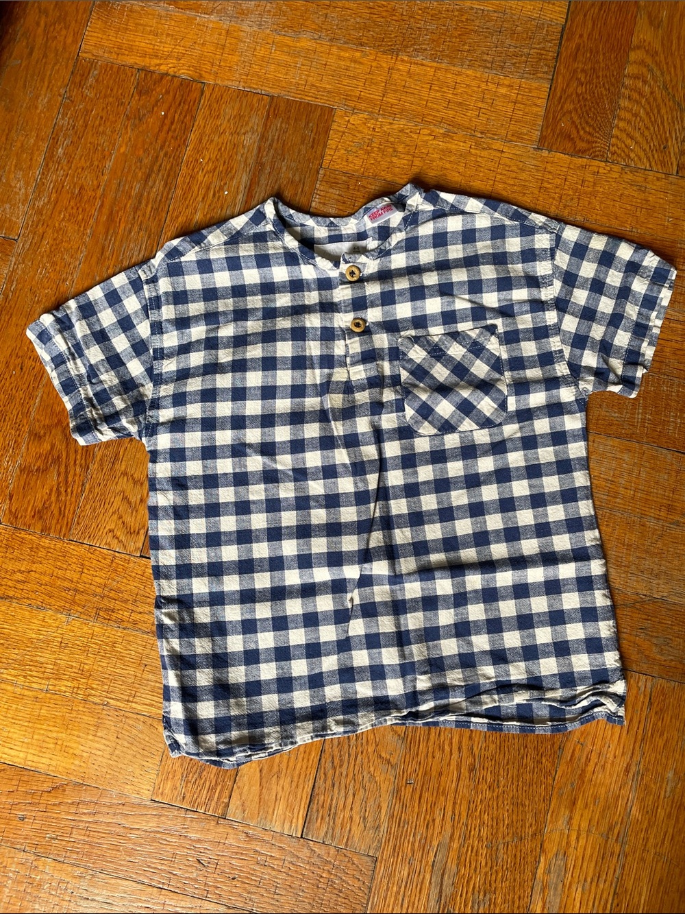zara cotton linen gingham shirt, size 4y-5y/110 cm